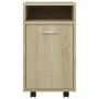 Credenza con Ruote Rovere Sonoma 33x38x60 cm Legno Multistrato