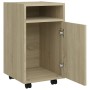 Credenza con Ruote Rovere Sonoma 33x38x60 cm Legno Multistrato