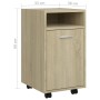 Credenza con Ruote Rovere Sonoma 33x38x60 cm Legno Multistrato