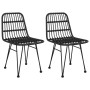 Sedie da Giardino 2pz Nere 48x62x84 cm Rattan PE