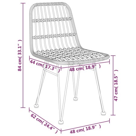 Sedie da Giardino 2pz Nere 48x62x84 cm Rattan PE