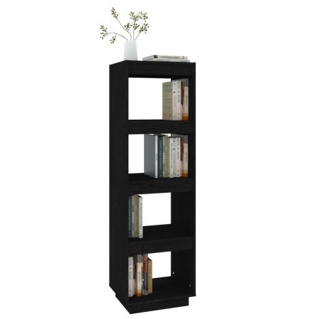 Libreria/Divisorio Nero 40x35x135 cm in Legno Massello di Pino