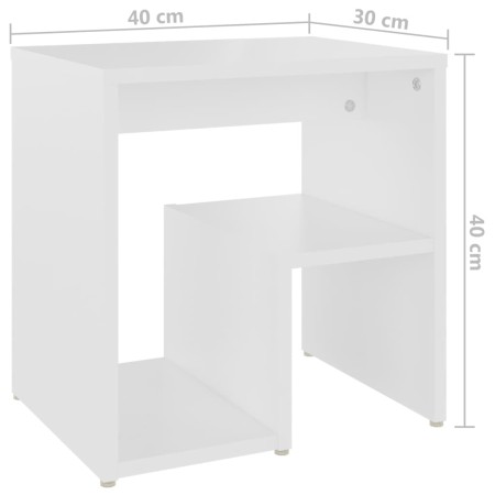 Comodini 2 pz Bianchi 40x30x40 cm in Legno Multistrato