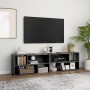 Mobile Porta TV Grigio Lucido 149x30x52 cm in Legno Multistrato