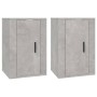 Mobili Porta TV a Parete 2 pz Grigio Cemento 40x34,5x60 cm