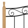 Giroletto Nero in Metallo e Legno Massello di Rovere 140x200 cm