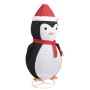 Figura Decorativa Pinguino Natale con LED Tessuto Lusso 180cm