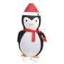 Figura Decorativa Pinguino Natale con LED Tessuto Lusso 180cm