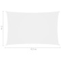 Parasole a Vela Oxford Rettangolare 2x4,5 m Bianco
