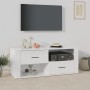 Mobile Porta TV Bianco Lucido 100x35x40 cm in Legno Multistrato