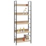 Scaffale Libri 5 Ripiani Rovere 60x27,6x158,5 Legno Multistrato