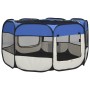 Box per Cani Pieghevole con Borsa Trasporto Blu 125x125x61 cm