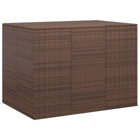 Contenitore da Giardino in Rattan PE 145x100x103 cm Marrone