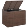 Contenitore da Giardino in Rattan PE 145x100x103 cm Marrone