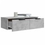 Armadietto a Muro Grigio Cemento 68x30x20 cm Legno Multistrato