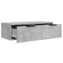 Armadietto a Muro Grigio Cemento 68x30x20 cm Legno Multistrato