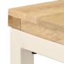 Tavolo da Pranzo 115x55x76 cm Legno Massello di Mango e Acciaio