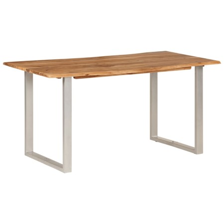 Tavolo da Pranzo 154x80x76 cm in Legno Massello di Acacia