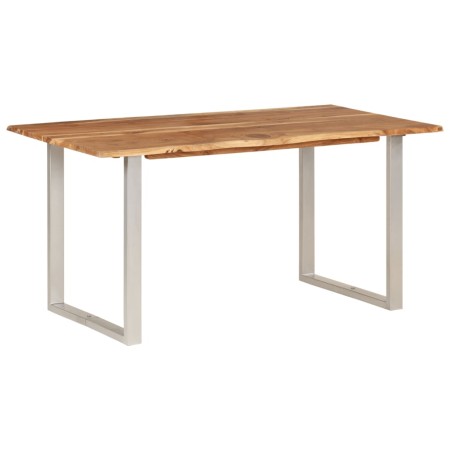 Tavolo da Pranzo 154x80x76 cm in Legno Massello di Acacia