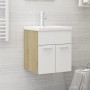 Mobile Sottolavabo Bianco Rovere Sonoma 41x38,5x46 Multistrato