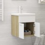 Mobile Sottolavabo Bianco Rovere Sonoma 41x38,5x46 Multistrato