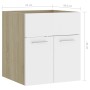 Mobile Sottolavabo Bianco Rovere Sonoma 41x38,5x46 Multistrato