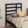 Testiera per Letto Nera 96x4x104 cm in Legno Massello di Pino