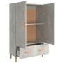 Credenza Grigio Cemento 70x31x115 cm in Legno Multistrato