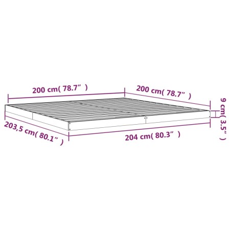 Giroletto Bianco 200x200 cm in Legno Massello di Pino