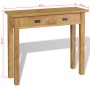 Tavolo Consolle in Legno Massello di Teak 90x30x80 cm