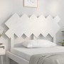 Testiera per Letto Bianca 122,5x3x80,5cm Legno Massello di Pino