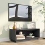 Mobile Porta TV Grigio 90x35x35 cm in Legno Massello di Pino