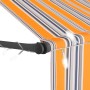 Tenda da Sole Retrattile Manuale con LED 200 cm Gialla e Blu