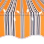 Tenda da Sole Retrattile Manuale con LED 200 cm Gialla e Blu