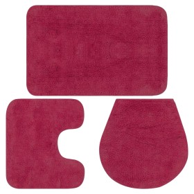 Set Tappetini per Bagno 3 pz in Tessuto Fucsia