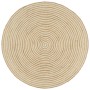 Tappeto Lavorato a Mano in Juta Design a Spirale Bianco 90 cm