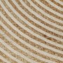 Tappeto Lavorato a Mano in Juta Design a Spirale Bianco 90 cm