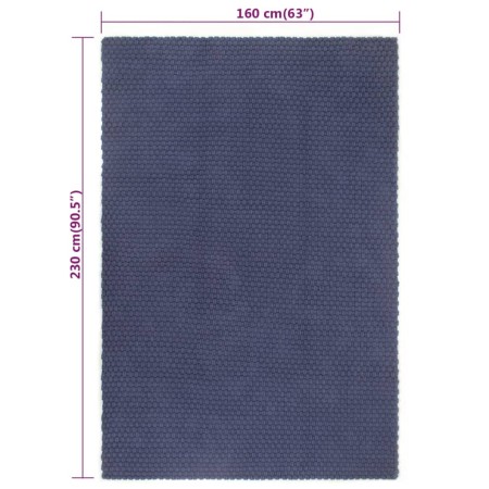 Tappeto Rettangolare Blu Marino 160x230 cm in Cotone