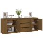 Credenza Marrone Miele 180x36x65 cm in Legno Massello di Pino