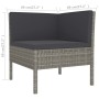 Set Divani da Giardino 5 pz con Cuscini in Polyrattan Grigio