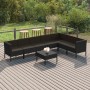 Set Divani da Giardino 8 pz con Cuscini in Polyrattan Nero