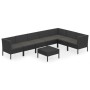 Set Divani da Giardino 8 pz con Cuscini in Polyrattan Nero