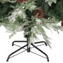 Albero di Natale con Luci e Pigne Verde e Bianco 195cm PVC e PE