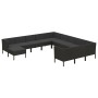 Set Divani da Giardino 12 pz con Cuscini in Polyrattan Nero