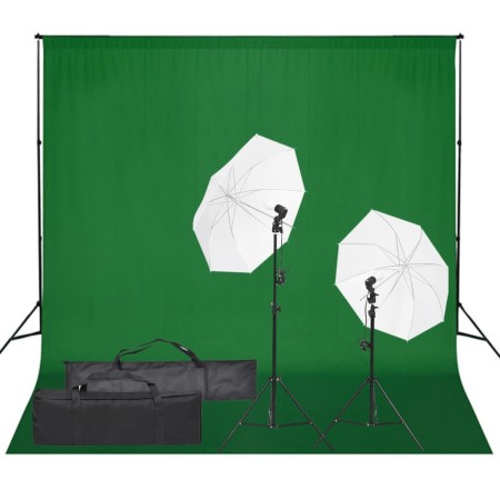 Kit per Studio Fotografico con Set di Luci e Fondale