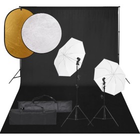 Kit per Studio Fotografico con Set Luci, Fondale e Riflettore