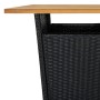 Set Bar da Giardino 3 pz con Cuscini Polyrattan Nero