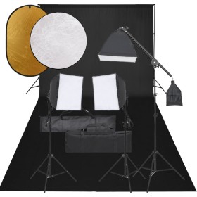 Kit per Studio Fotografico con Set Luci, Fondale e Riflettore