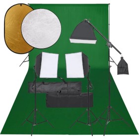 Kit per Studio Fotografico con Set Luci, Fondale e Riflettore