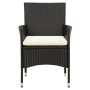 Set da Pranzo da Giardino 11 pz con Cuscini in Polyrattan Nero